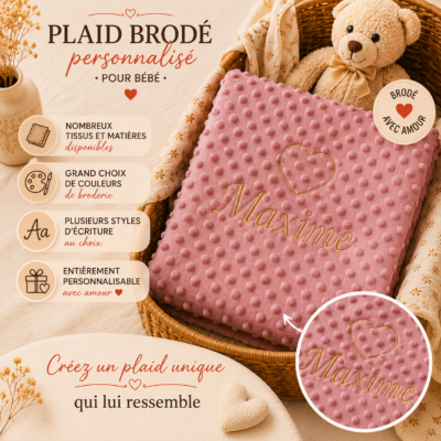 Plaid Brodé Personnalisé - Prénom