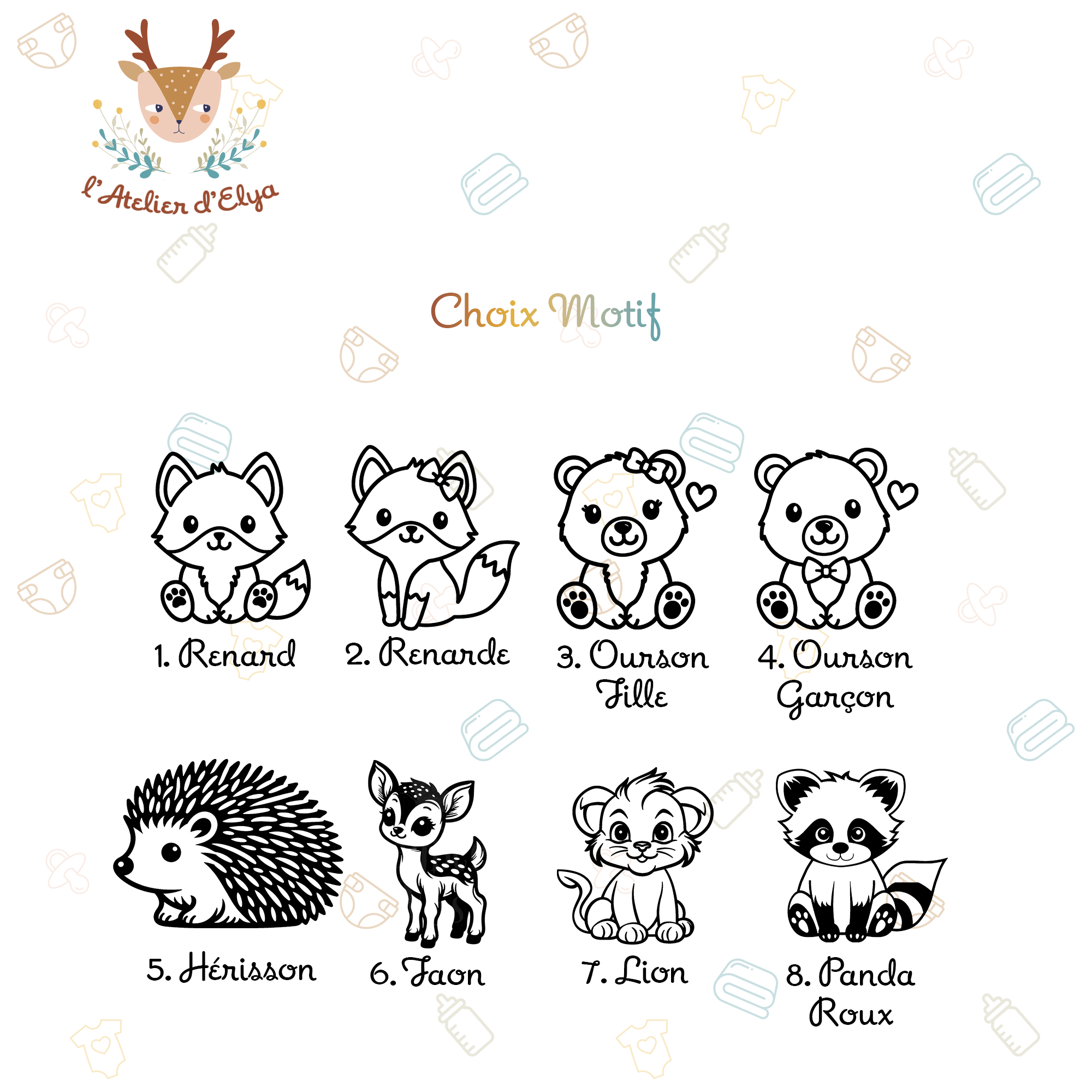 Couffin / Réducteur de Lit Univers Animaux - Floquage, Plusieurs modèles – Image 4