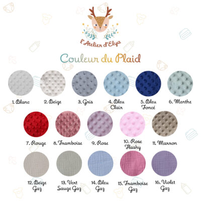 Plaid Angèle Personnalisé - Floquage, Plusieurs Coloris