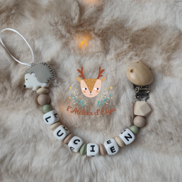 Attache Tétine Hérisson Niglo Personnalisé - Plusieurs modèles