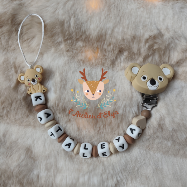 Attache Tétine Koala Personnalisé - Plusieurs modèles