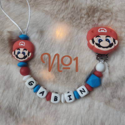 Attache Tétine Mario Personnalisé - Plusieurs modèles