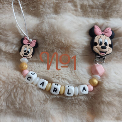 Attache Tétine Tête de Minnie Personnalisé - Plusieurs modèles