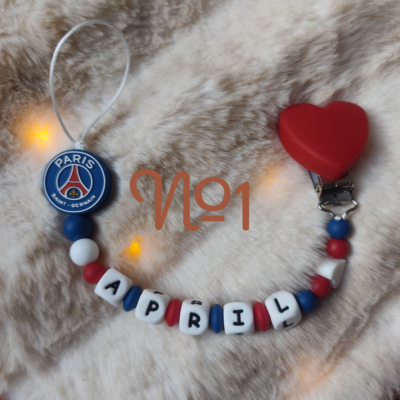 Attache Tétine PSG - Paris Saint Germain Personnalisé - Plusieurs modèles