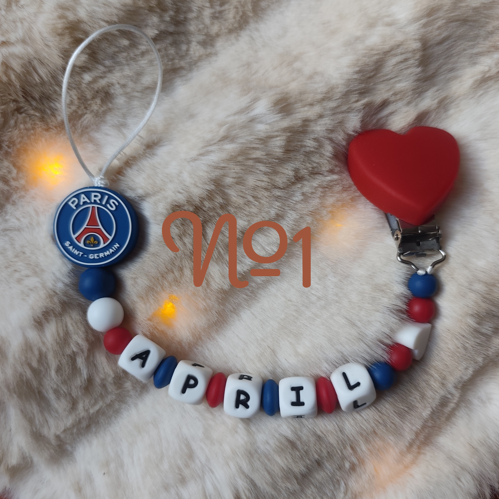 Attache Tétine PSG - Paris Saint Germain Personnalisé - Plusieurs modèles – Image 2