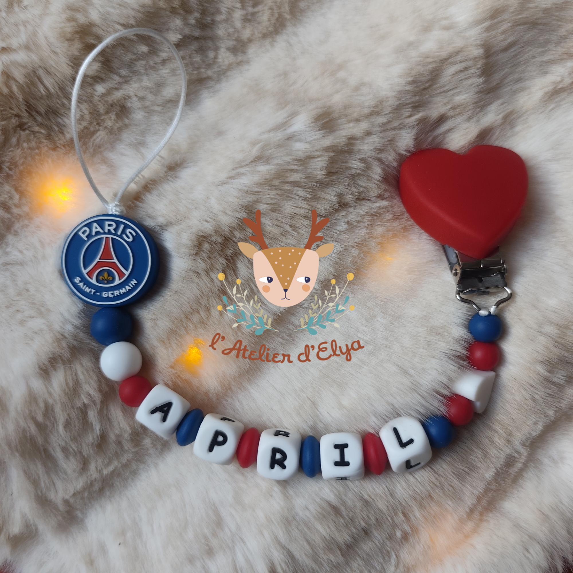 Attache Tétine PSG - Paris Saint Germain Personnalisé - Plusieurs modèles