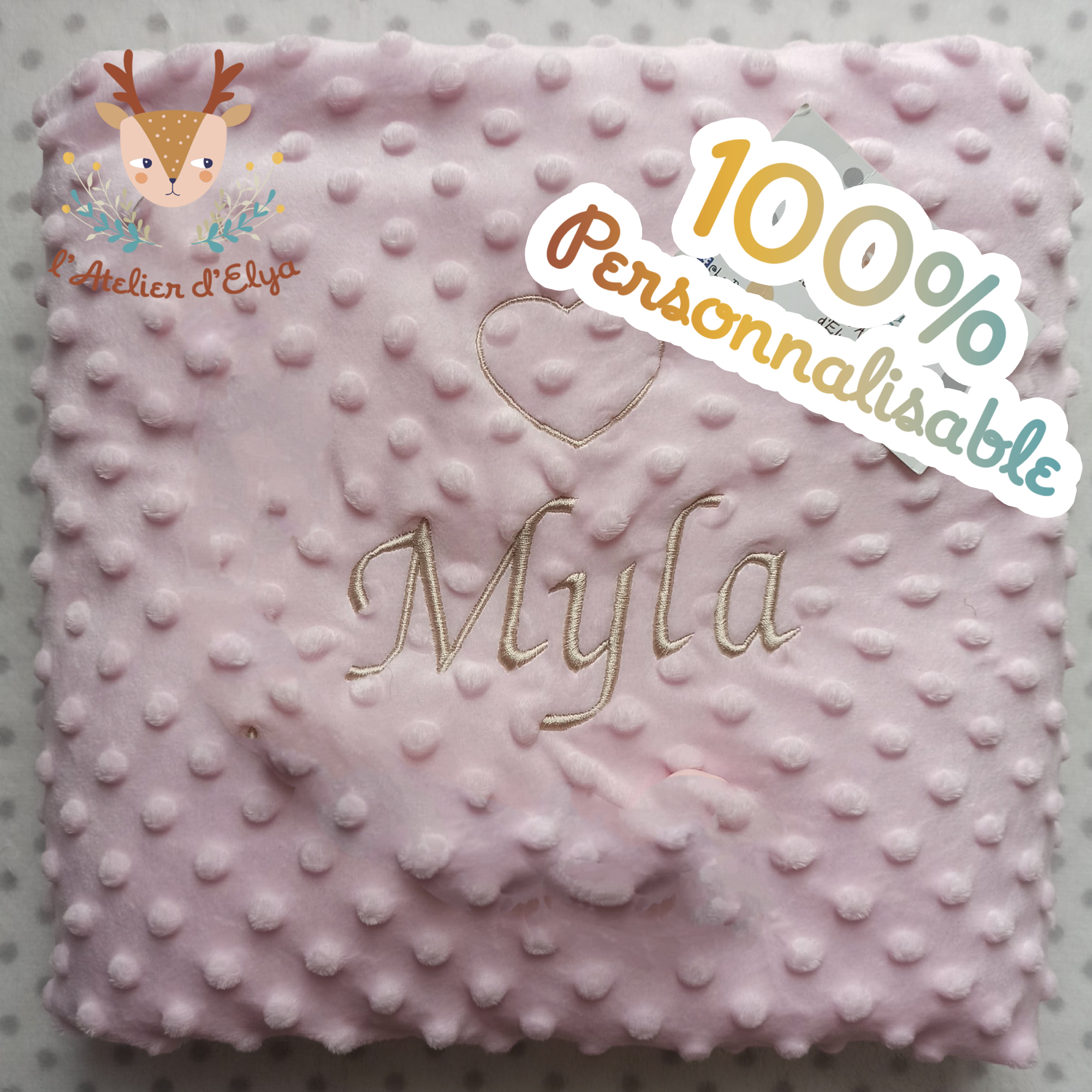 Plaid Brodé Personnalisé - Prénom – Image 3