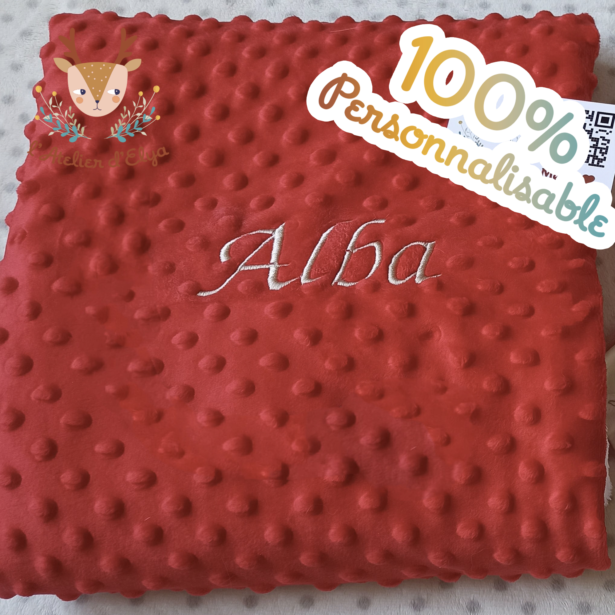 Plaid Brodé Personnalisé - Prénom – Image 5