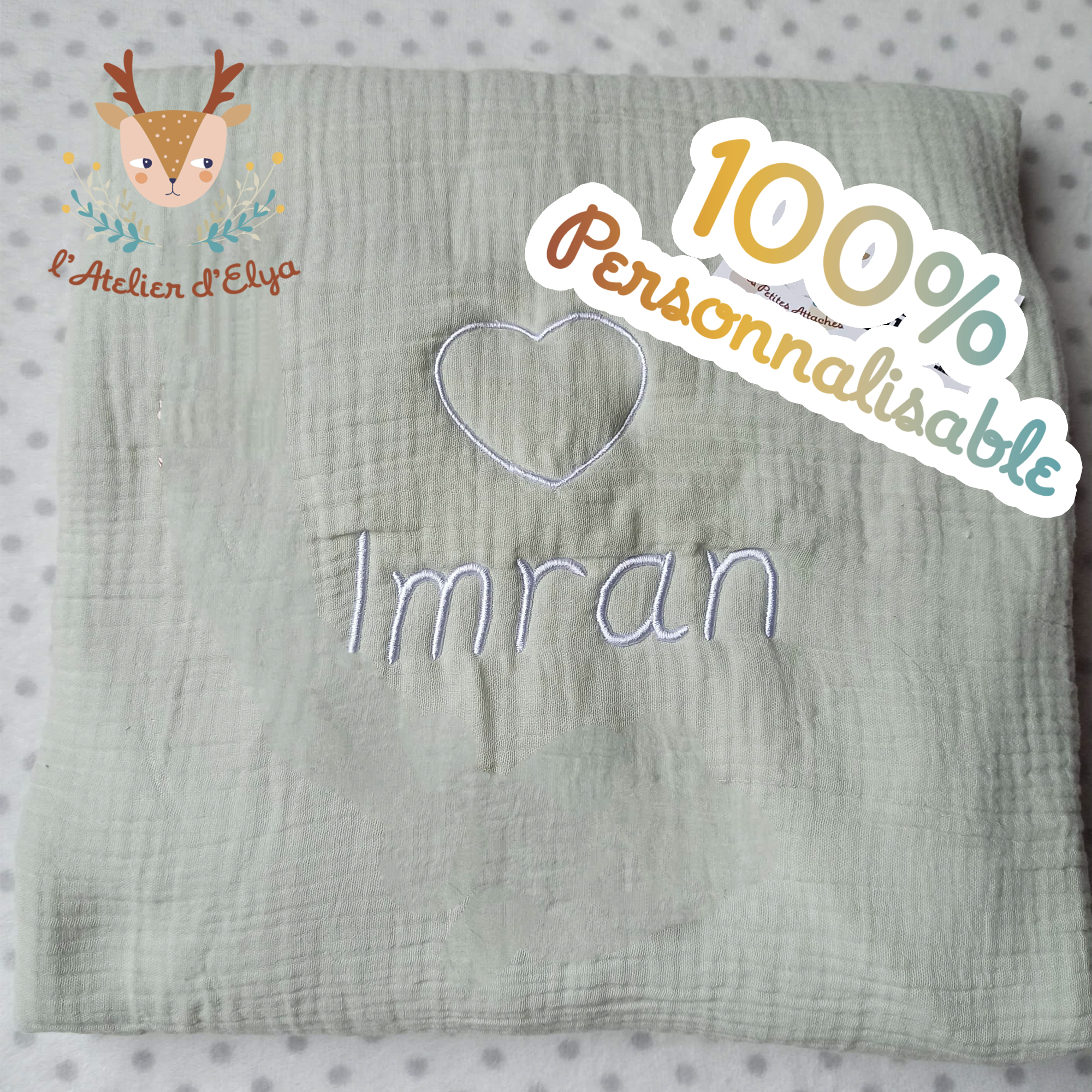 Plaid Brodé Personnalisé - Prénom – Image 7