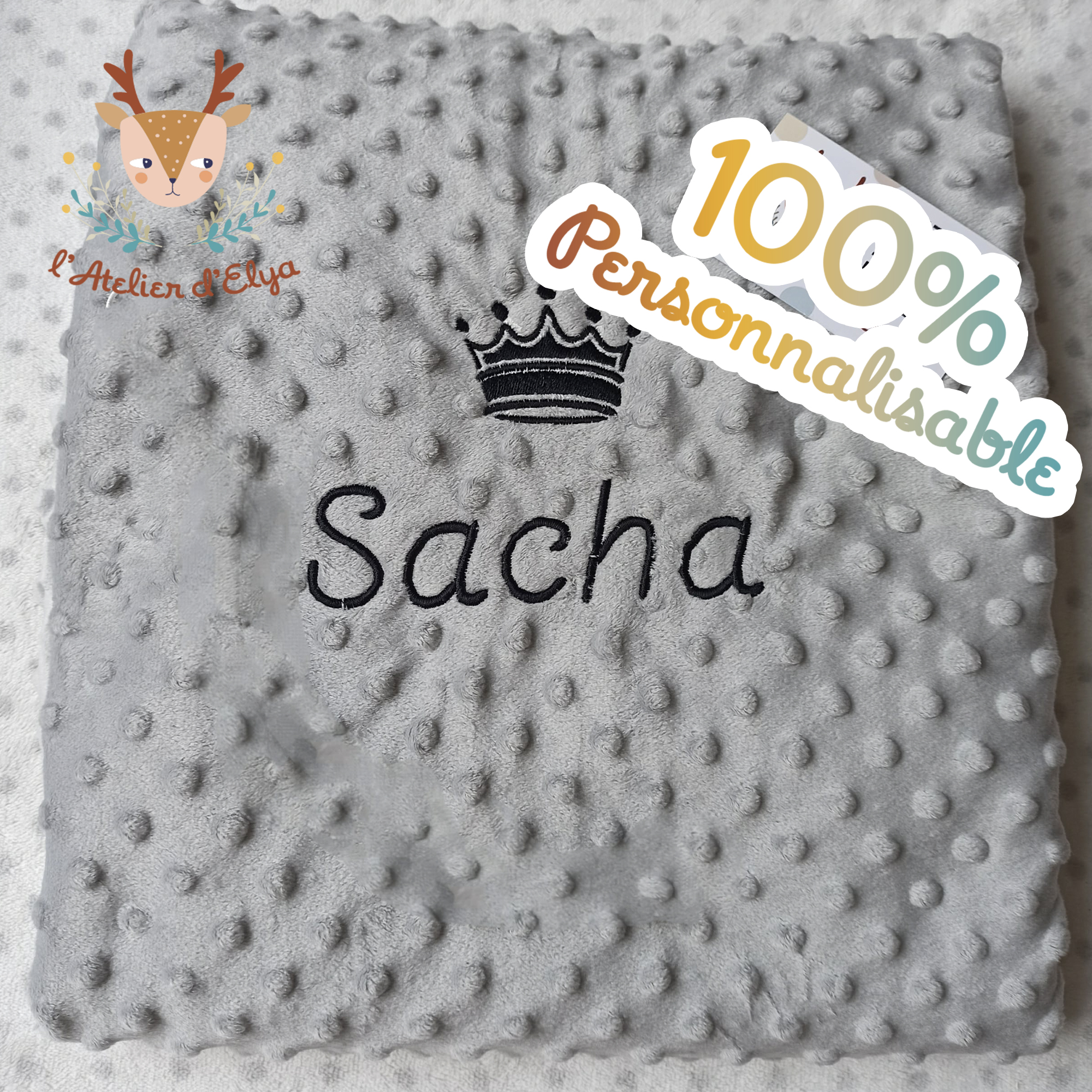 Plaid Brodé Personnalisé - Prénom – Image 6