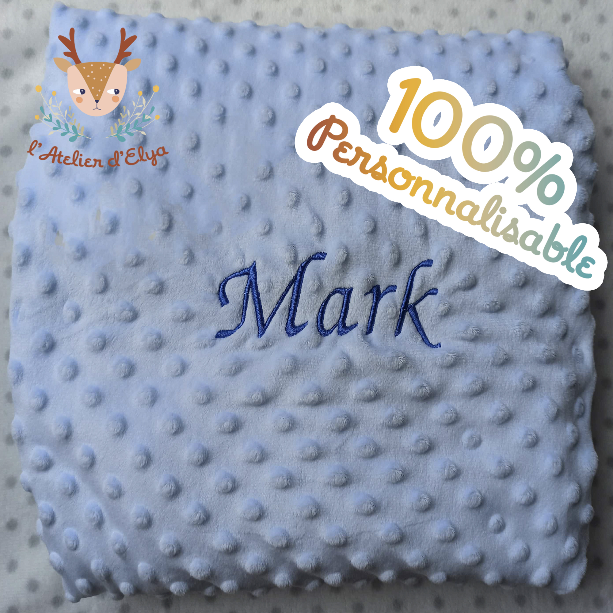 Plaid Brodé Personnalisé - Prénom – Image 4