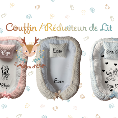 Couffin / Réducteur de Lit Univers Disney - Floquage, Plusieurs modèles