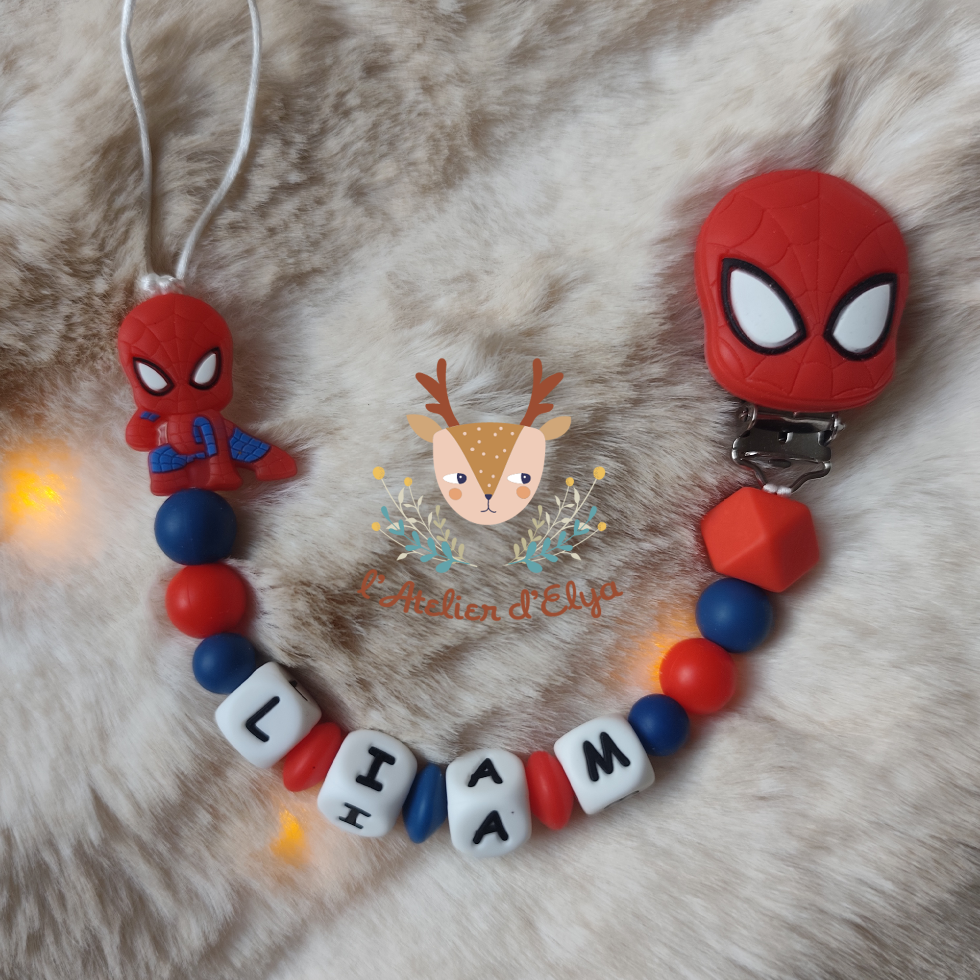 Attache Tétine Spiderman Personnalisé - Plusieurs modèles