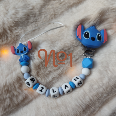 Attache Tétine Stitch & Angele Personnalisé - Plusieurs modèles