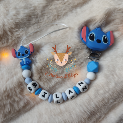 Attache Tétine Stitch & Angele Personnalisé - Plusieurs modèles