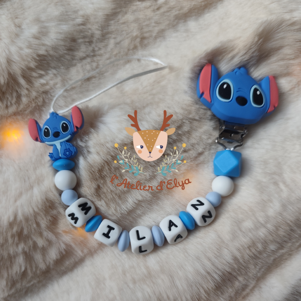 Attache Tétine Stitch & Angele Personnalisé - Plusieurs modèles