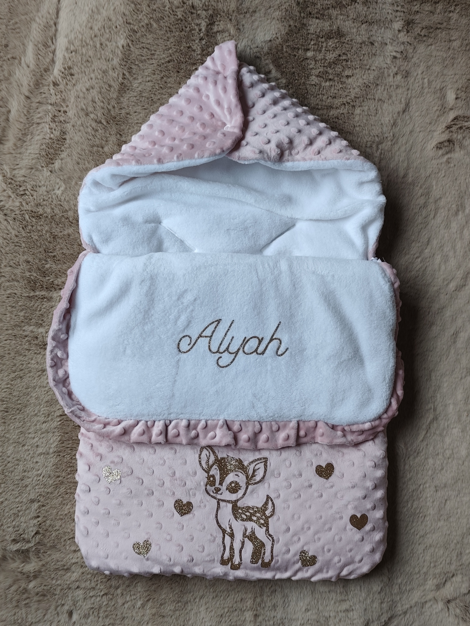 Nid d'Ange Faon Personnalisé - Floquage, Plusieurs Coloris