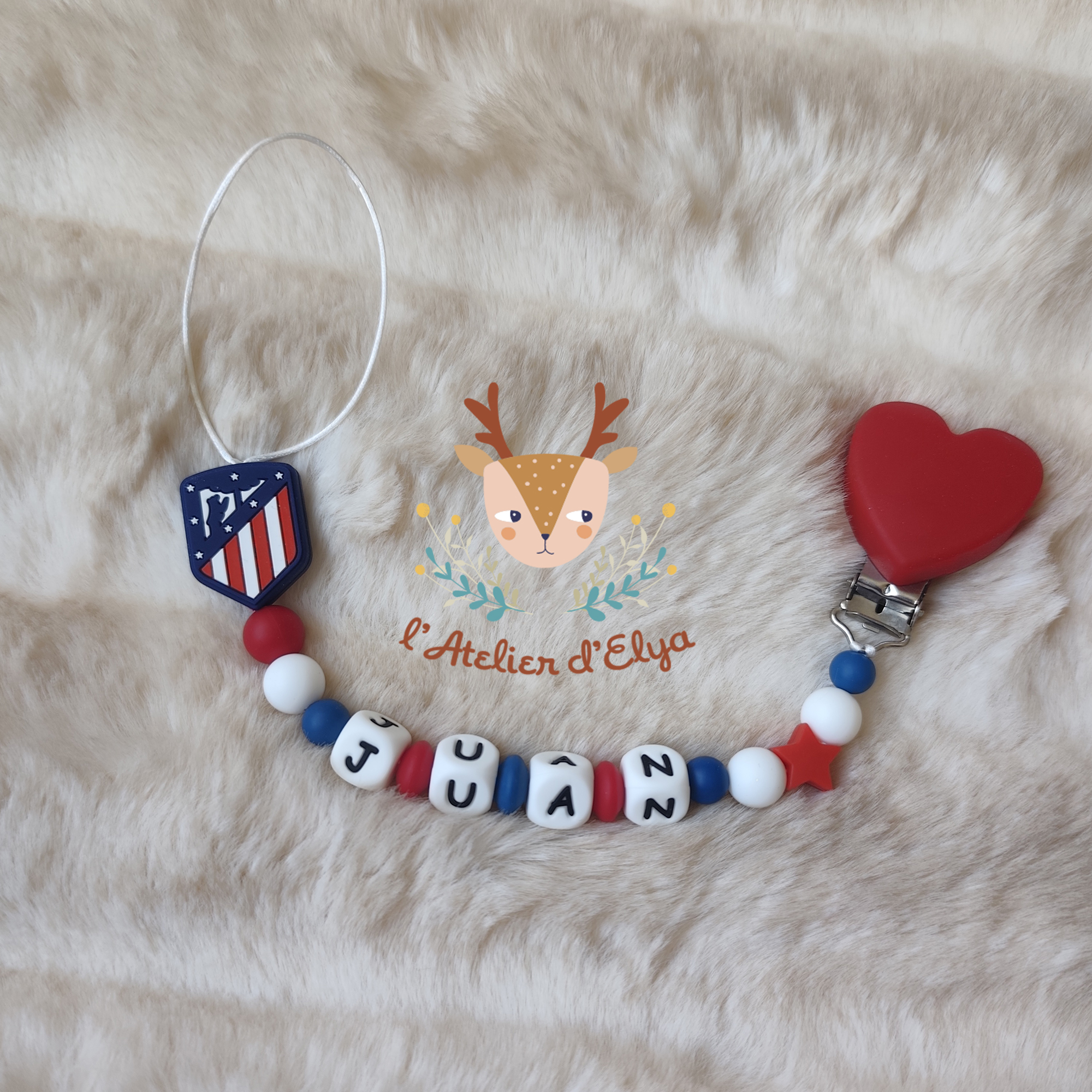 Attache Tétine Athlético Madrid Personnalisé - Plusieurs modèles