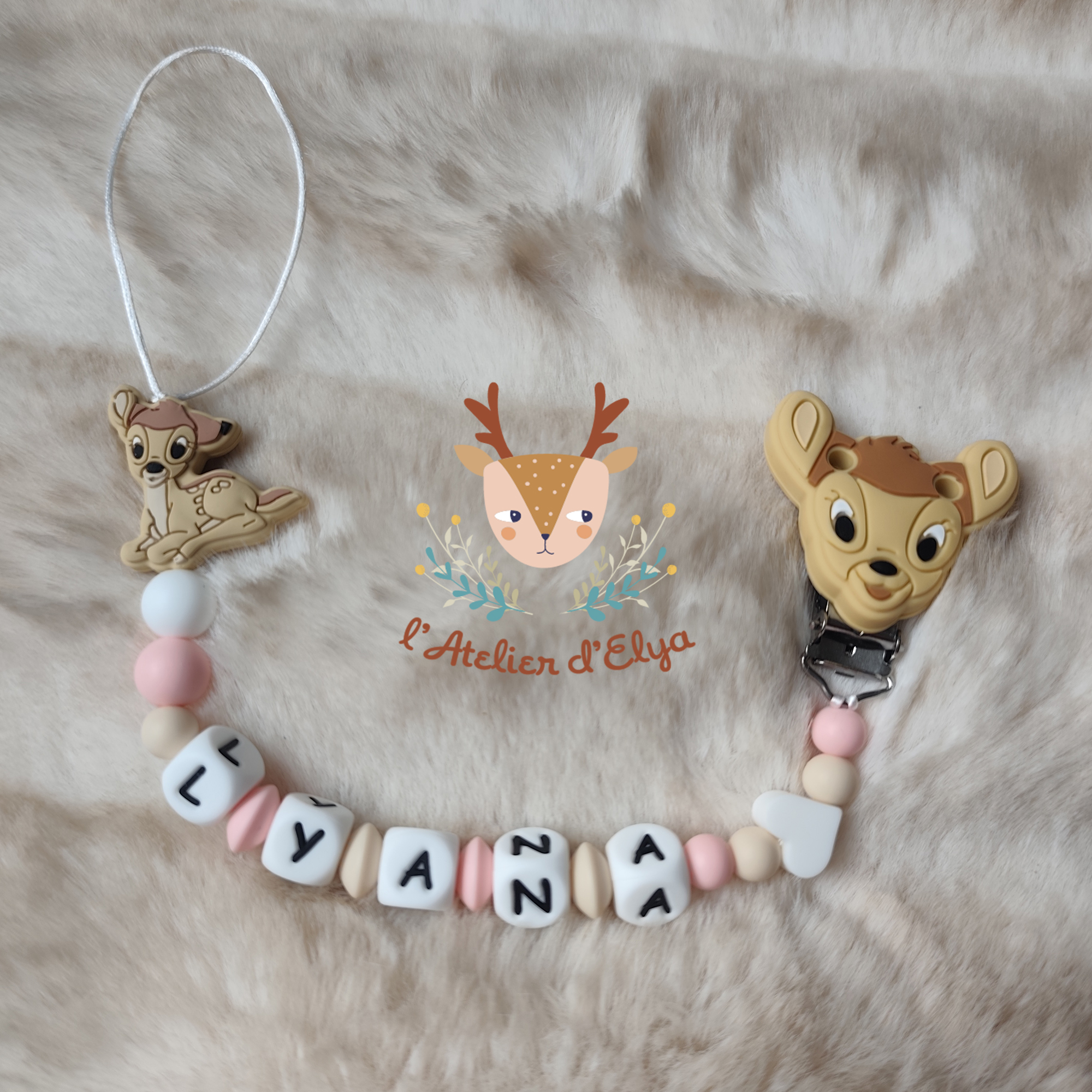 Attache Tétine Bambi Personnalisé - Plusieurs modèles