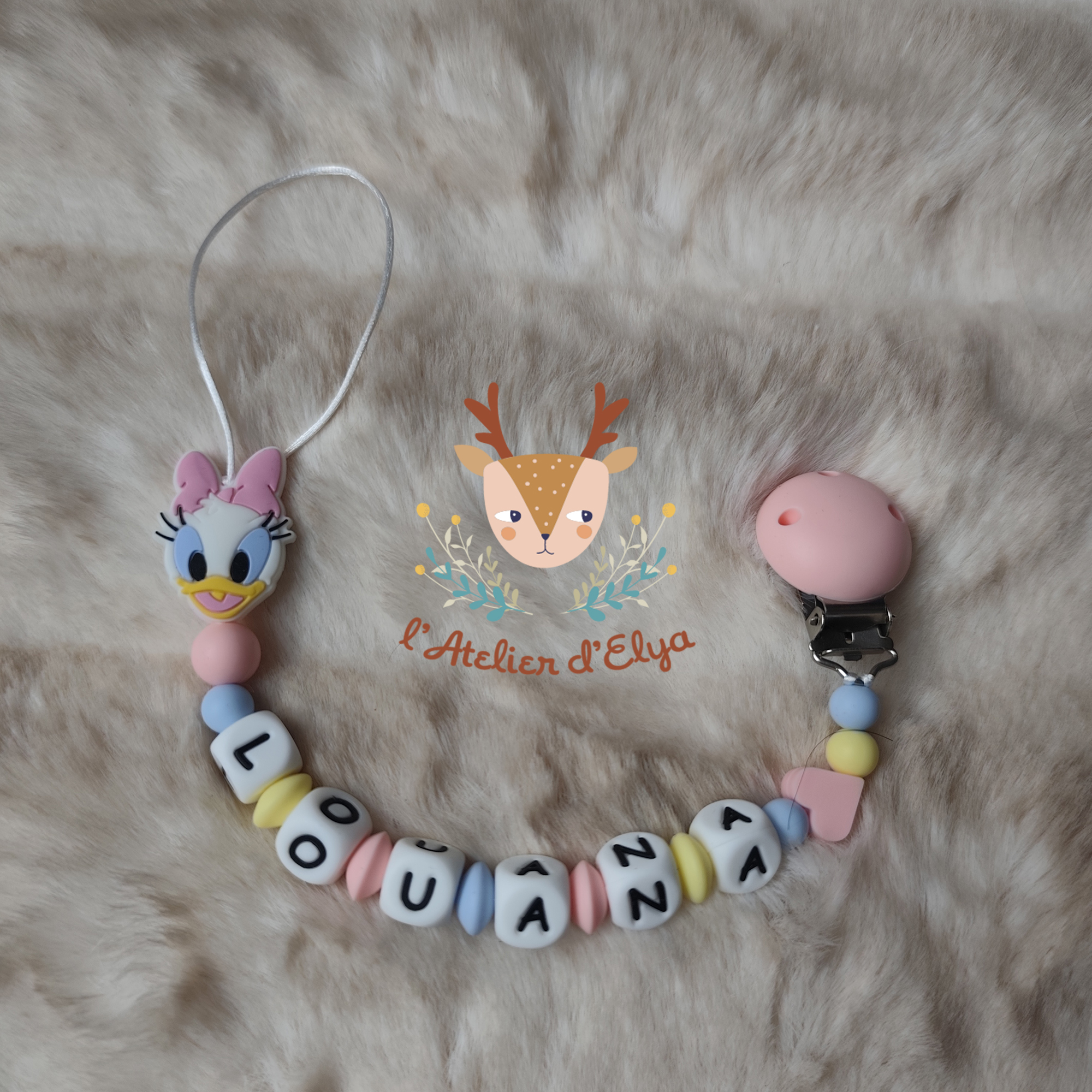 Attache Tétine Daisy Personnalisé - Plusieurs modèles