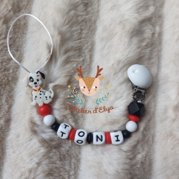 Attache Tétine Dalmatien Personnalisé - Plusieurs modèles