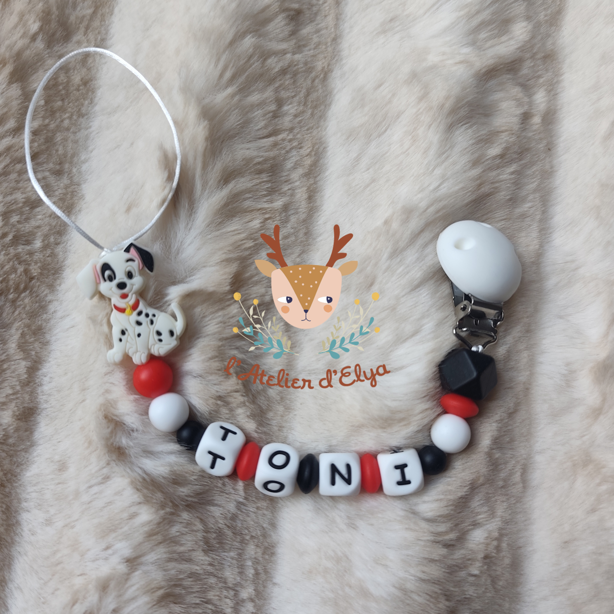 Attache Tétine Dalmatien Personnalisé - Plusieurs modèles