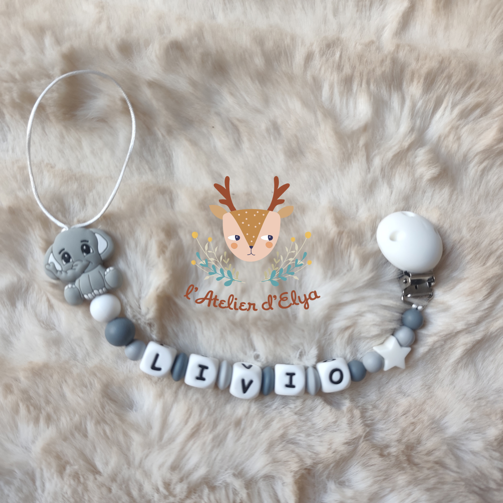 Attache Tétine Éléphant Personnalisé - Plusieurs modèles