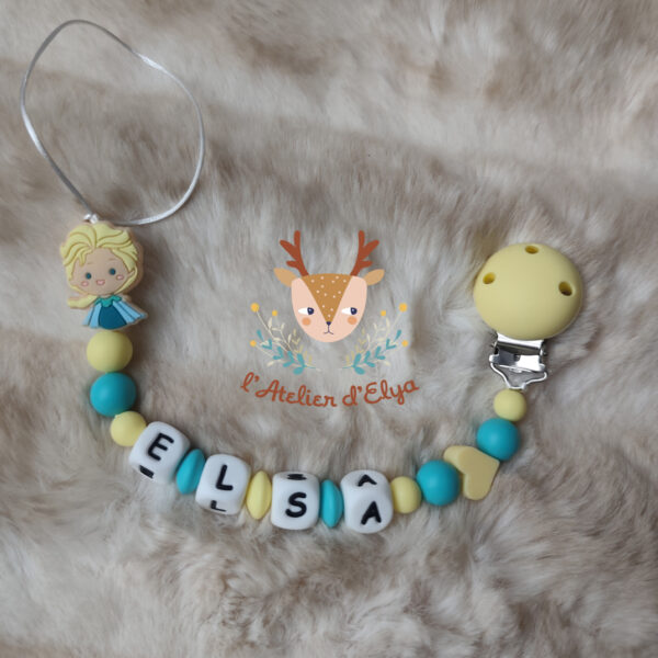 Attache Tétine Elsa Reine des Neiges Personnalisé - Plusieurs modèle
