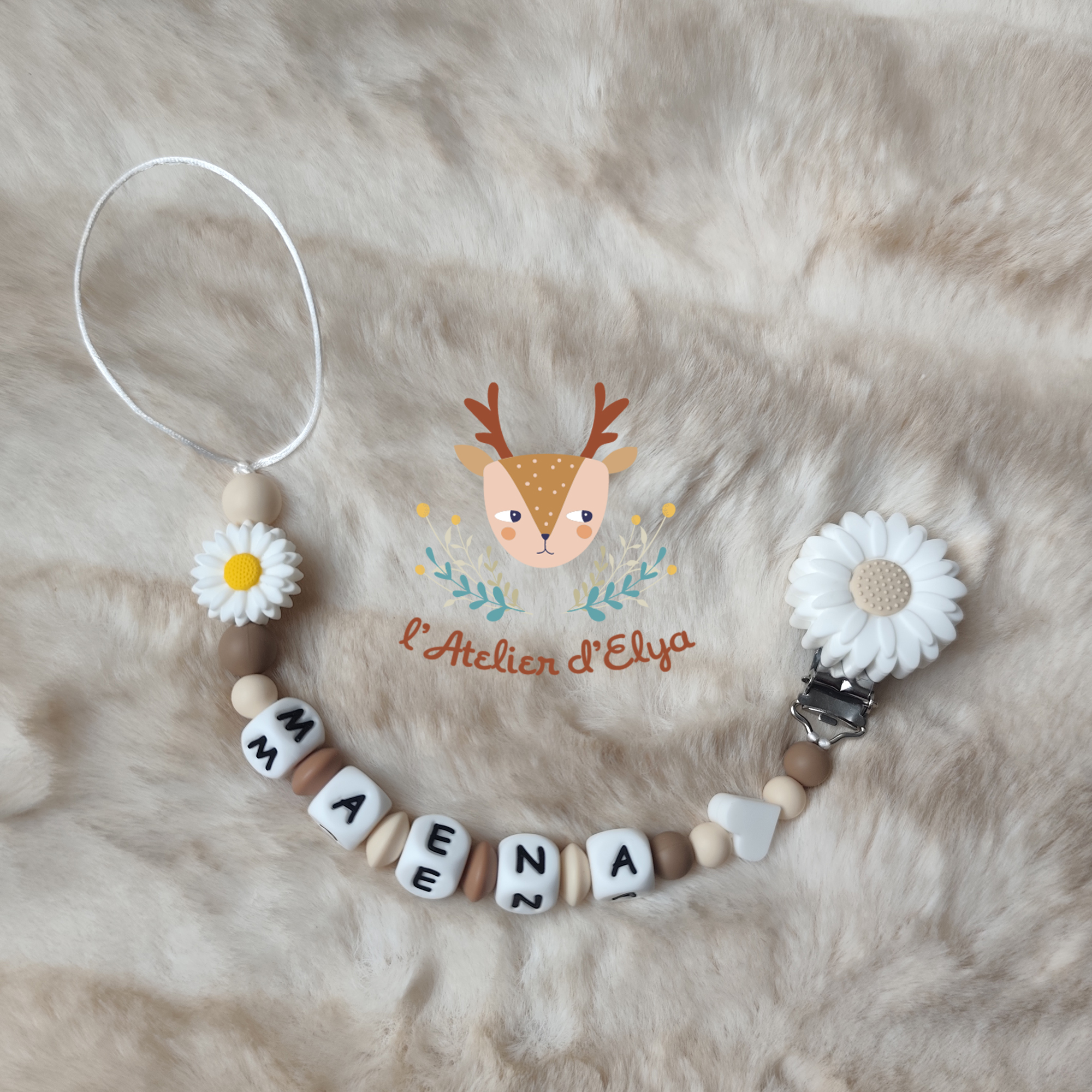 Attache Tétine Fleur Personnalisé - Plusieurs modèle