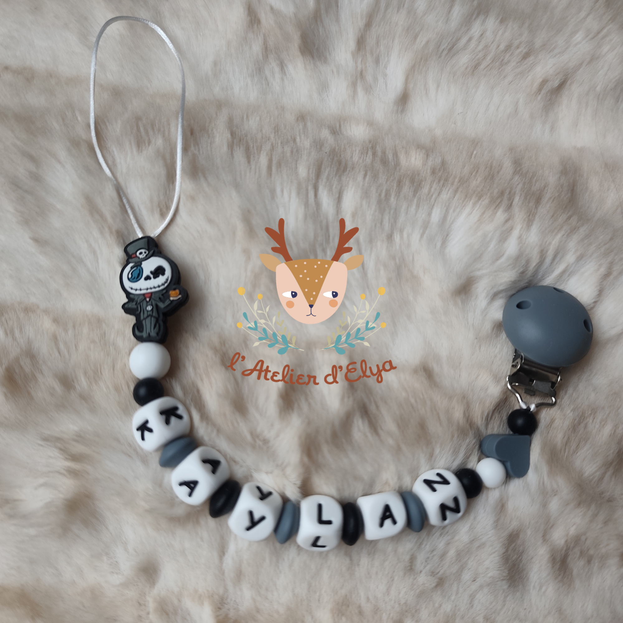 Attache Tétine Jack Skellington Personnalisé - Plusieurs modèles