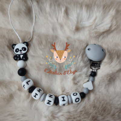 Attache Tétine Panda Personnalisé - Plusieurs modèles