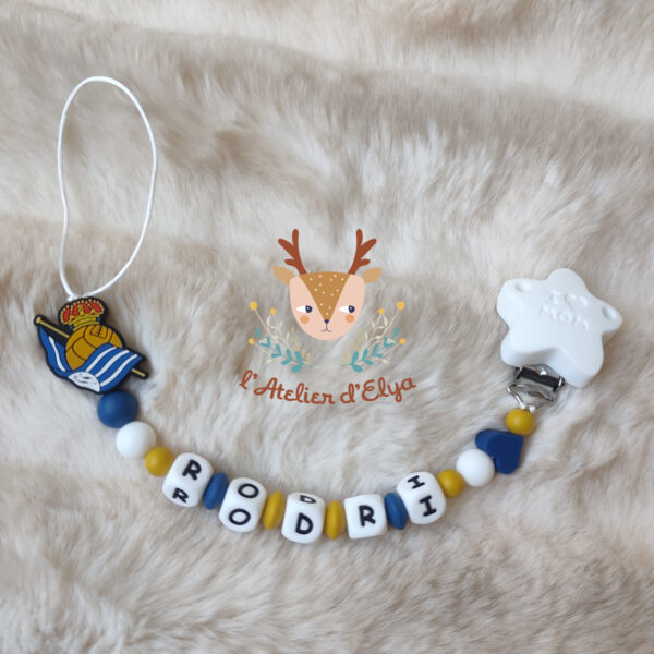 Attache Tétine Real Sociedad Personnalisé - Plusieurs modèles