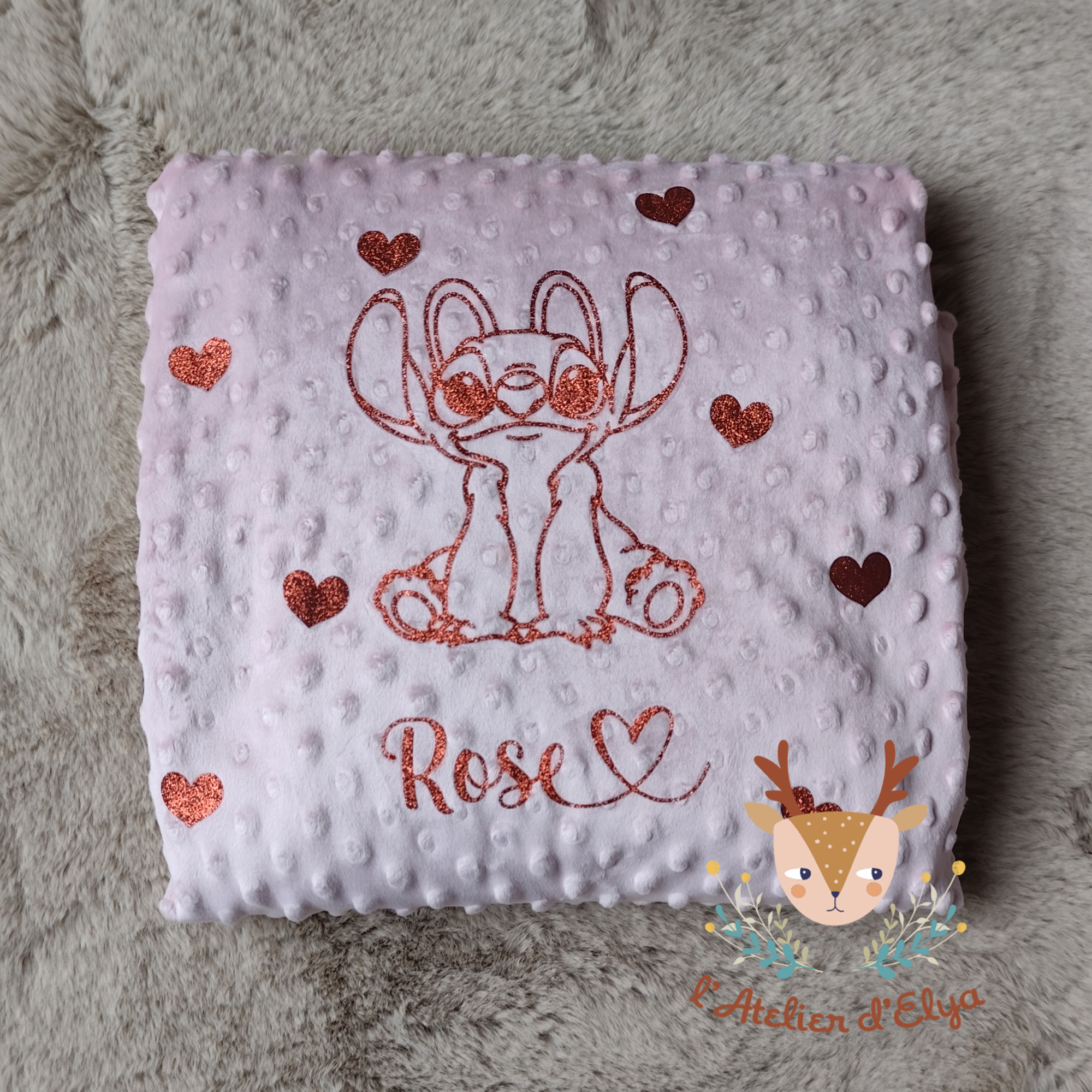 Plaid Angèle Personnalisé - Floquage, Plusieurs Coloris