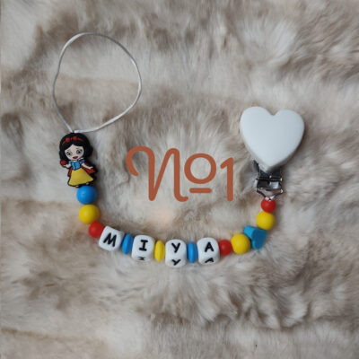 Attache Tétine Blanche Neige Personnalisé - Plusieurs modèle