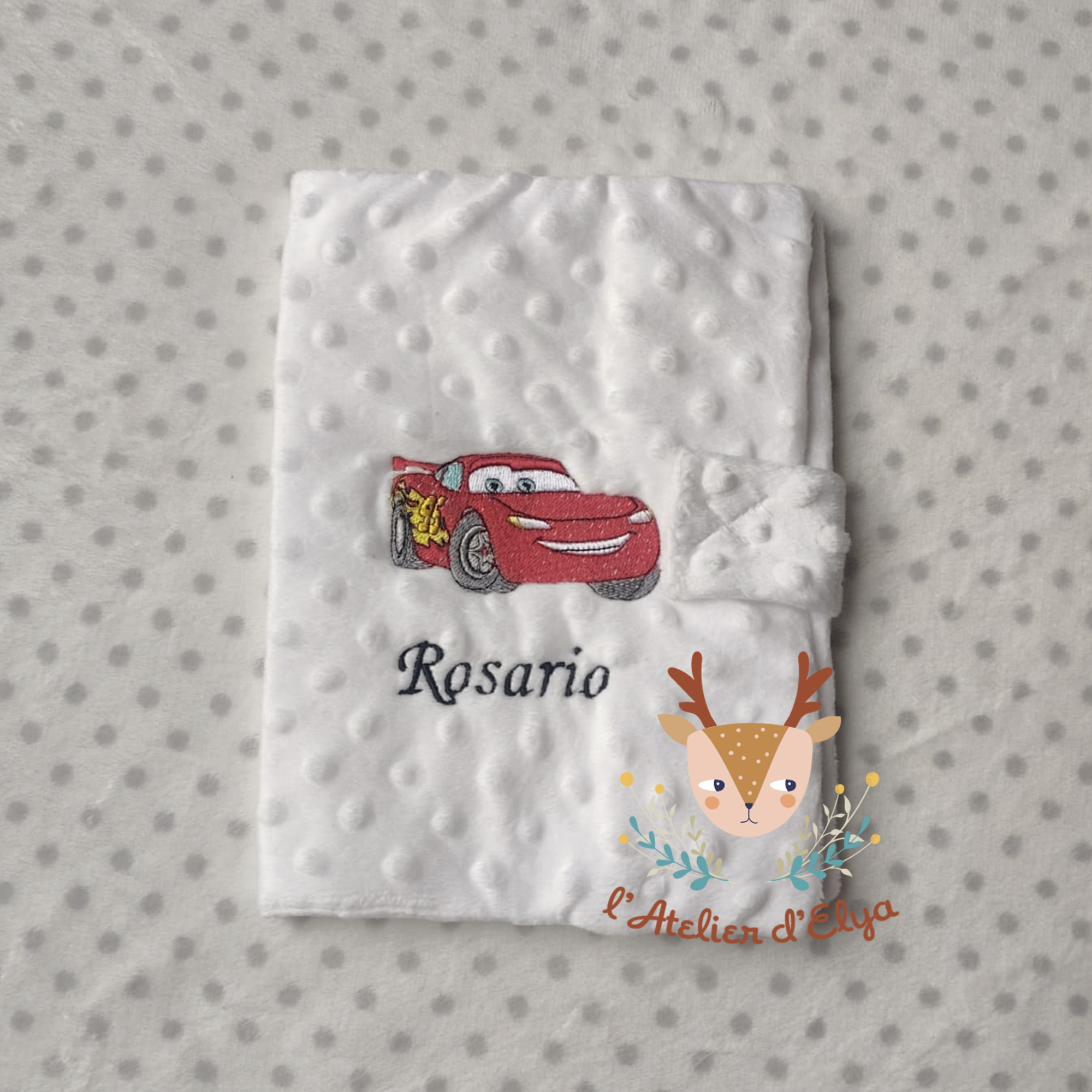 Protège Carnet de Santé Cars Personnalisé - Broderie Plusieurs Coloris