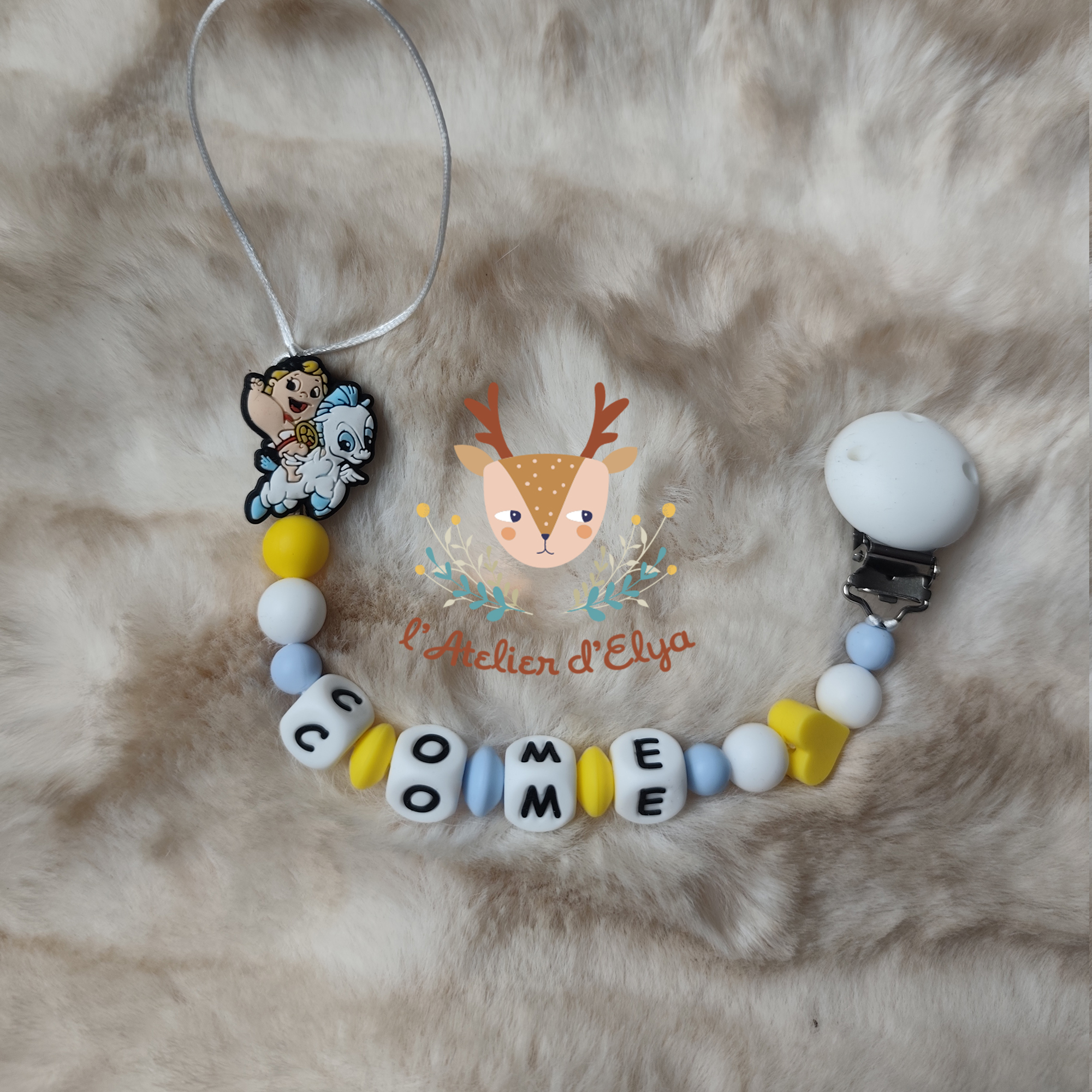 Attache Tétine Hercule & Pégase Personnalisé - Plusieurs modèles