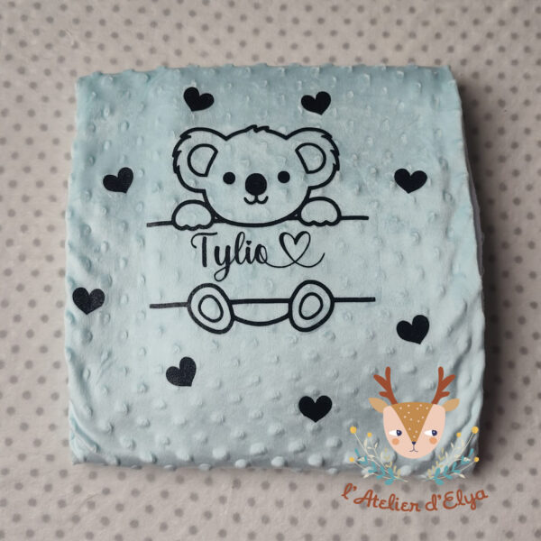 Plaid Koala Personnalisé - Floquage, Plusieurs Coloris