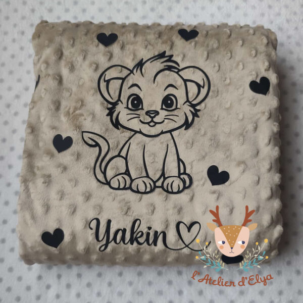 Plaid Lion Personnalisé - Floquage, Plusieurs Coloris