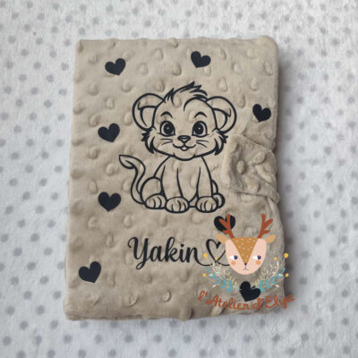 Protège Carnet de Santé Lion Personnalisé - Floquage, Plusieurs coloris