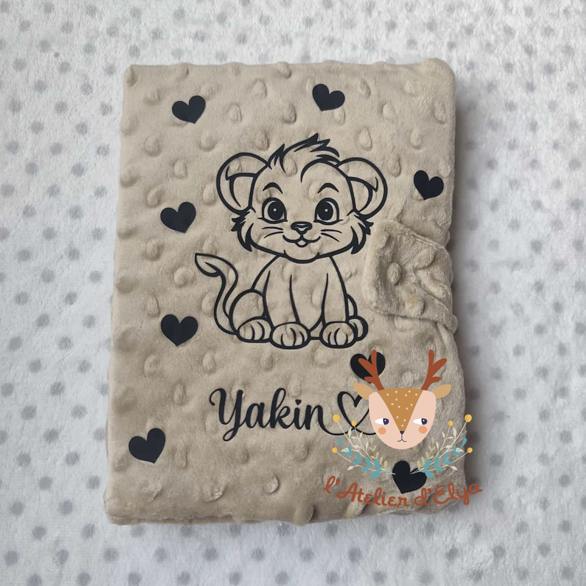 Protège Carnet de Santé Lion Personnalisé - Floquage, Plusieurs coloris