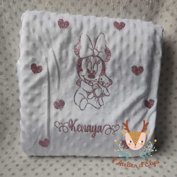 Plaid Minnie Personnalisé - Floquage, Plusieurs Coloris