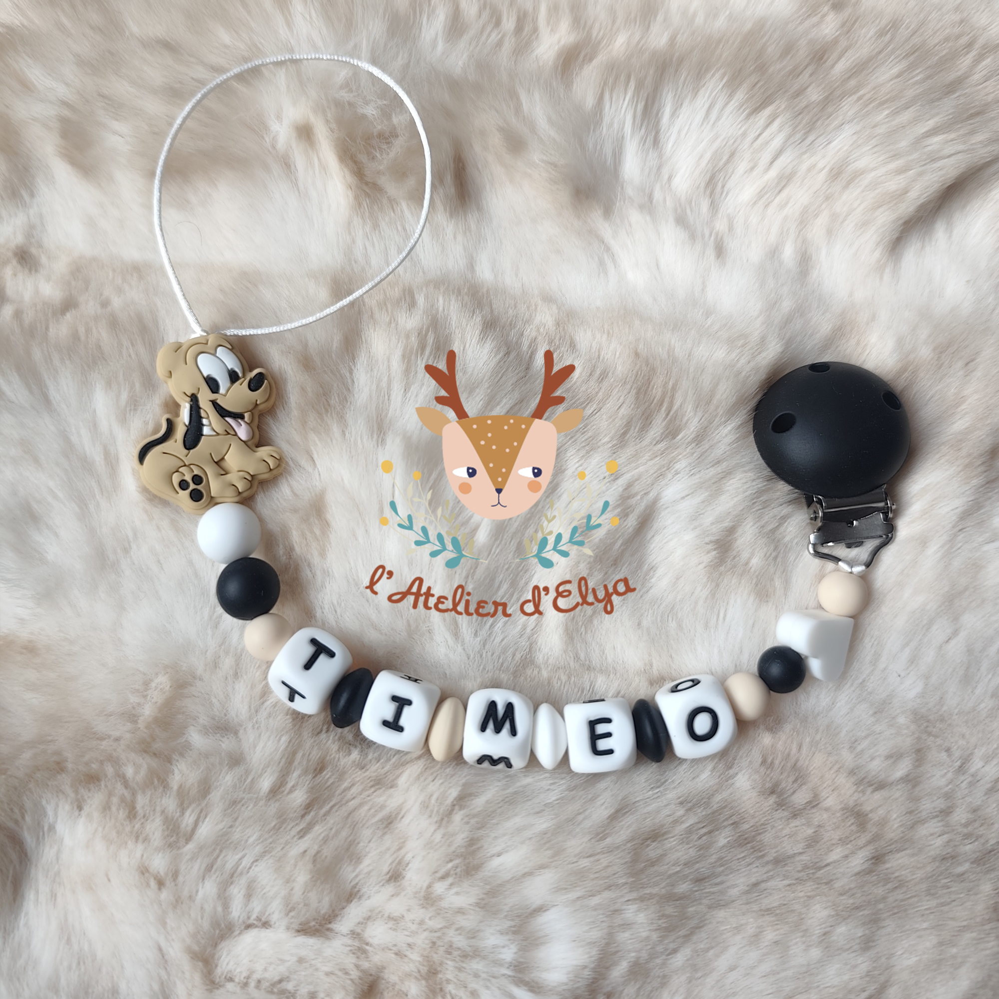 Attache Tétine Pluto Personnalisé - Plusieurs modèles