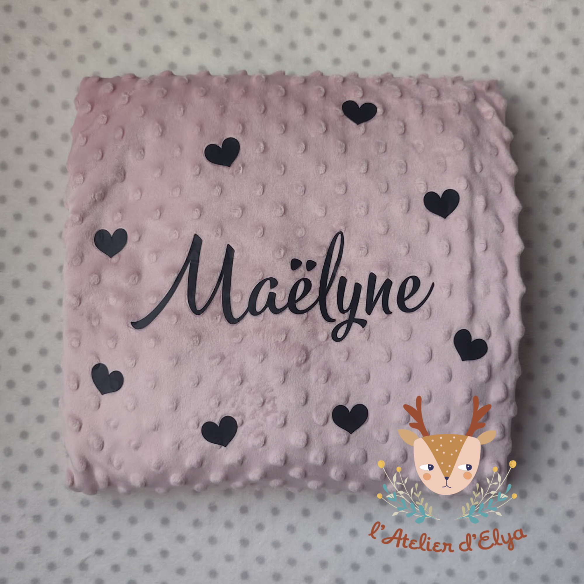 Plaid Prénom Personnalisé - Floquage, Plusieurs Coloris – Image 2