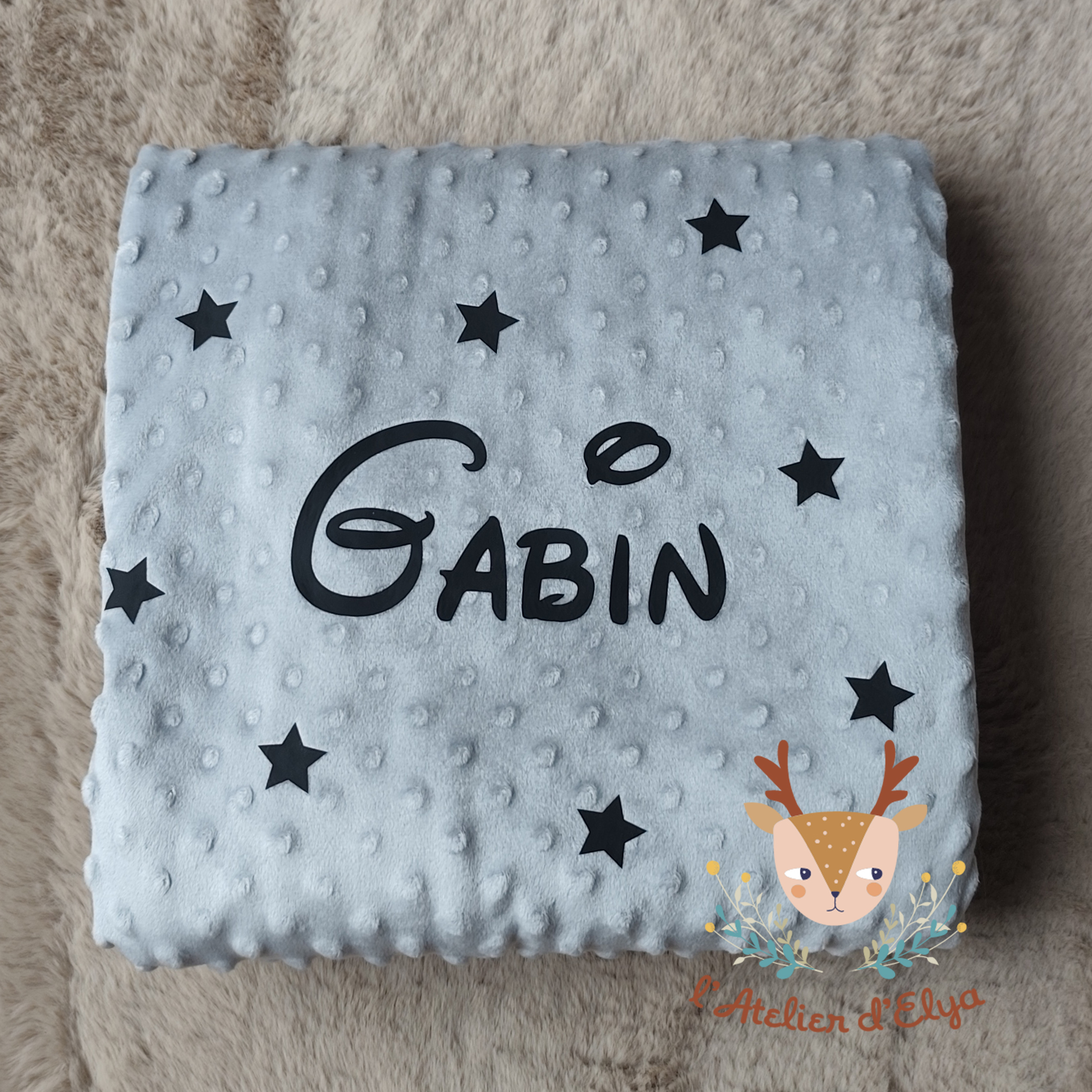 Plaid Prénom Personnalisé - Floquage, Plusieurs Coloris