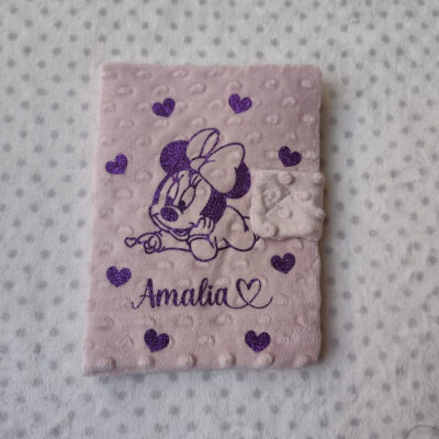 Protège Carnet de Santé Minnie Personnalisé - Floquage, Plusieurs coloris
