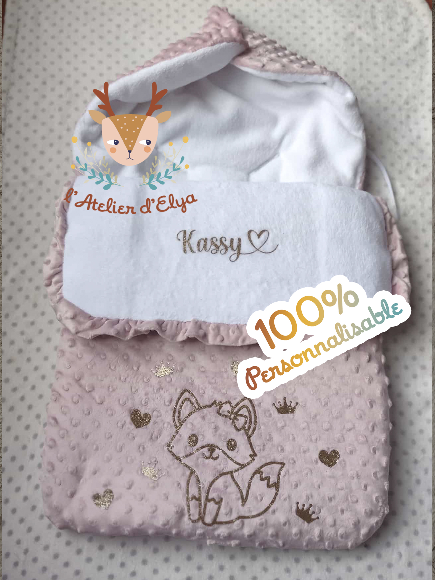 Nid d'Ange Renarde Personnalisé - Floquage, Plusieurs Coloris