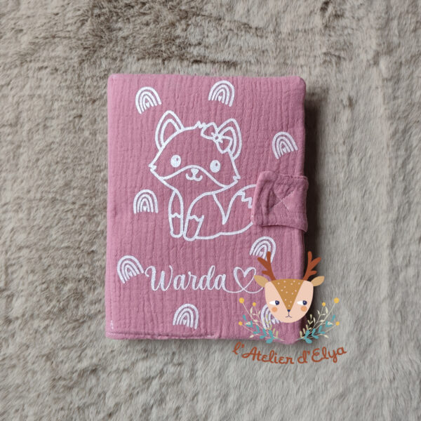 Protège Carnet de Santé Renarde Personnalisé - Floquage, Plusieurs coloris