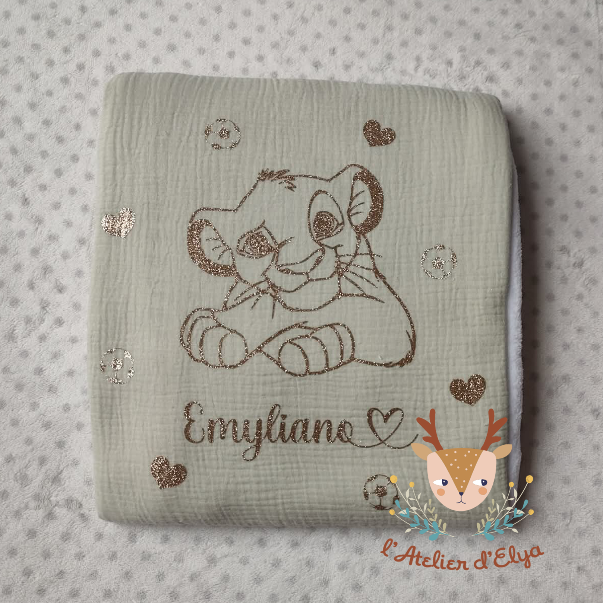 Plaid Simba Personnalisé - Floquage, Plusieurs Coloris – Image 2