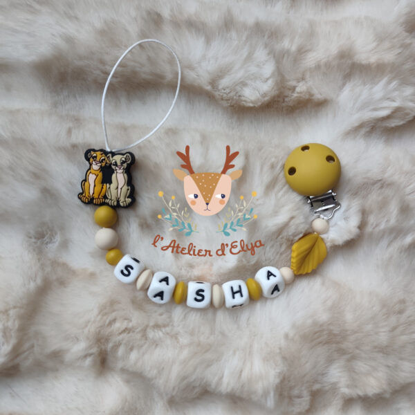 Attache Tétine Nala & Simba Personnalisé - Plusieurs modèles