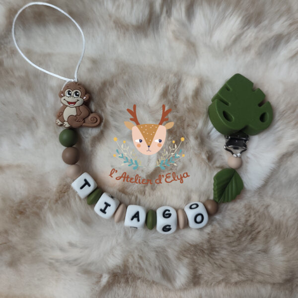 Attache Tétine Singe Personnalisé - Plusieurs modèles